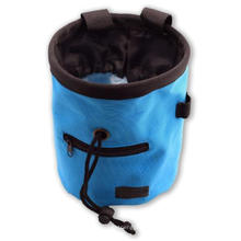 Nylon Rock Climbing Embroidered Zipper Pocket Drawstring Chalk Bag